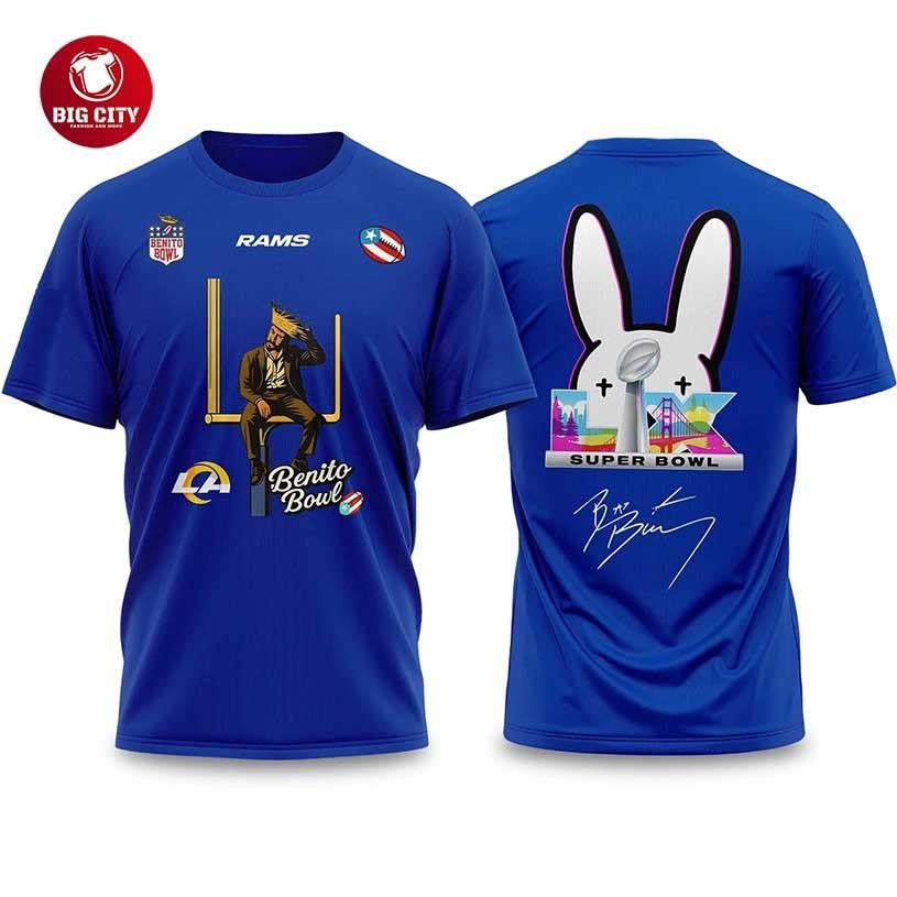 Bad Bunny 2026 Rams Bowl LX Halftime Show Two Sided - Adult & Kids T-Shirts, Sweatshirts & Hoodies apparel design preview 1