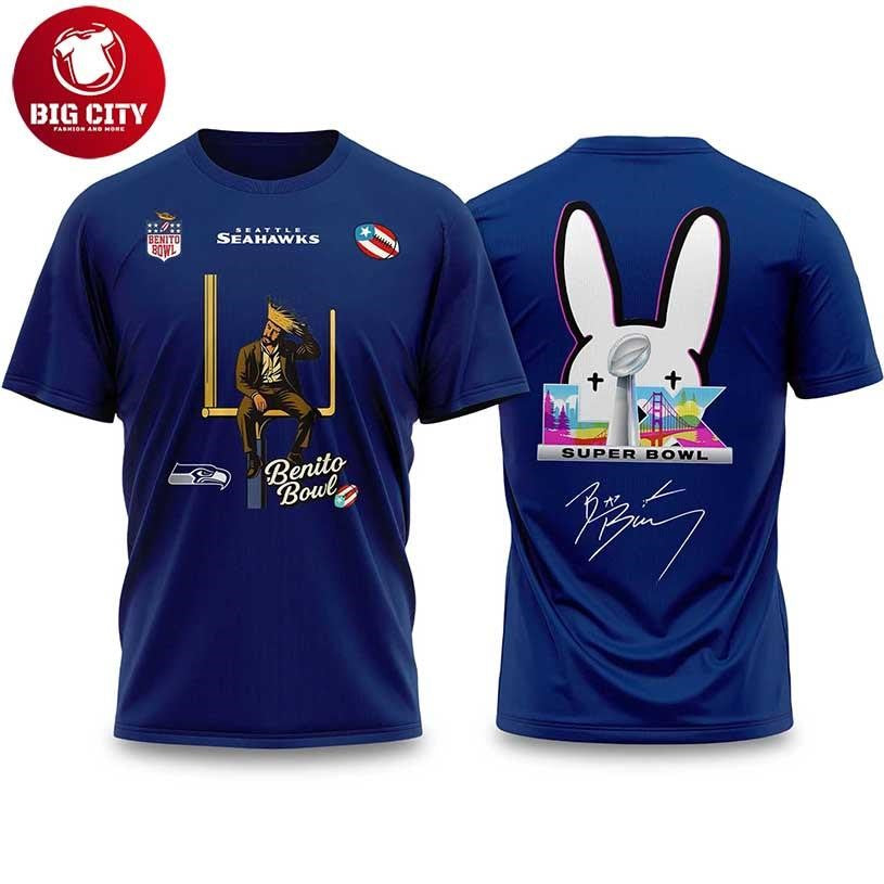 Bad Bunny 2026 Seahawks Bowl LX Halftime Show Two - Adult & Kids T-Shirts, Sweatshirts & Hoodies apparel design preview 1