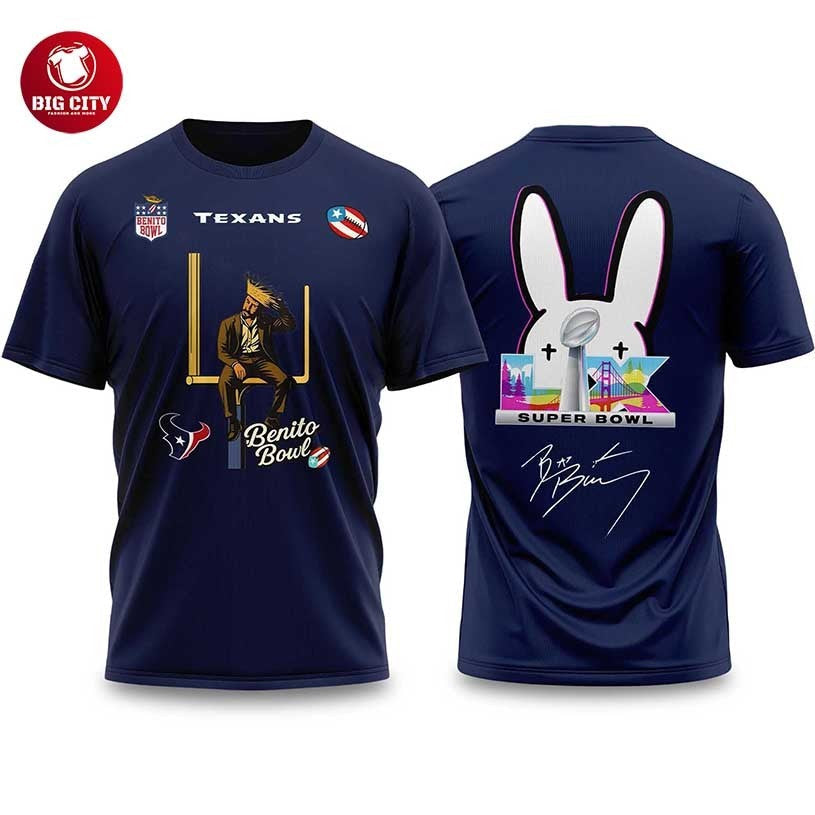 Bad Bunny 2026 Texans Bowl LX Halftime Show Two Sided - Adult & Kids T-Shirts, Sweatshirts & Hoodies apparel design preview 1