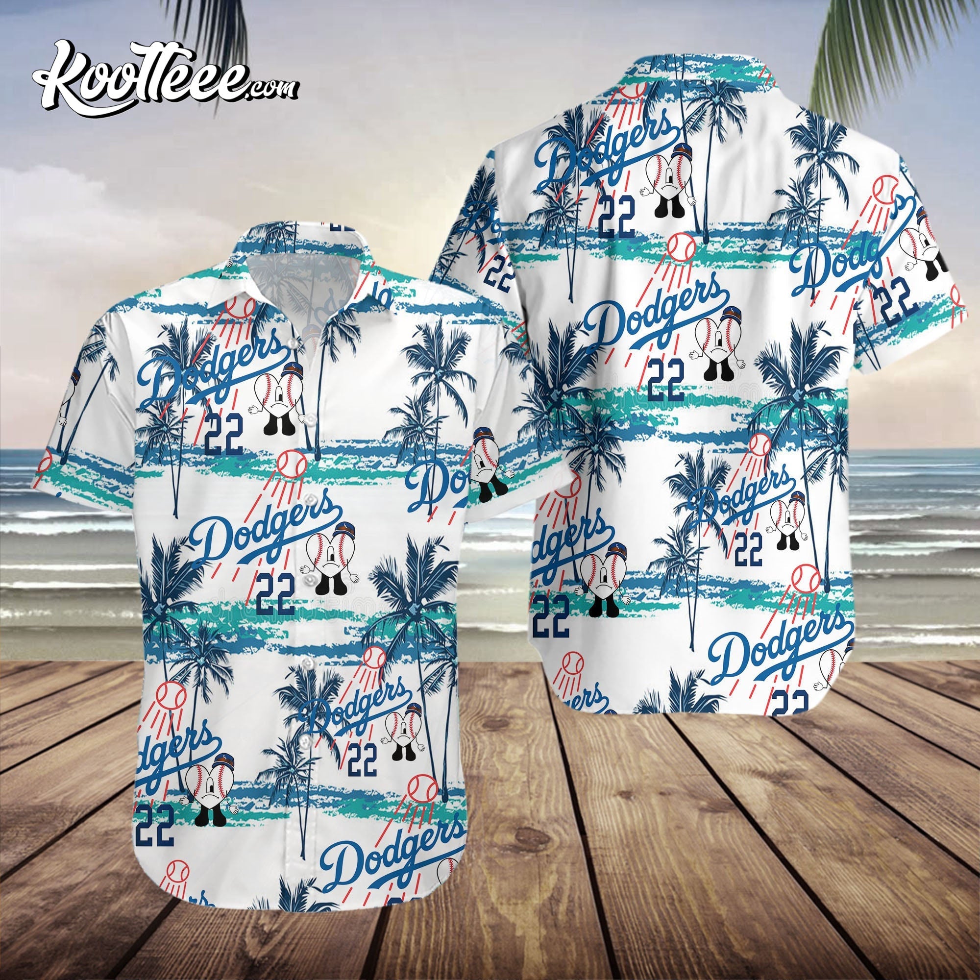 Bad Bunny Dodgers Un Verano Sin Ti Hawaiian - Adult & Kids T-Shirts, Sweatshirts & Hoodies apparel design preview 1