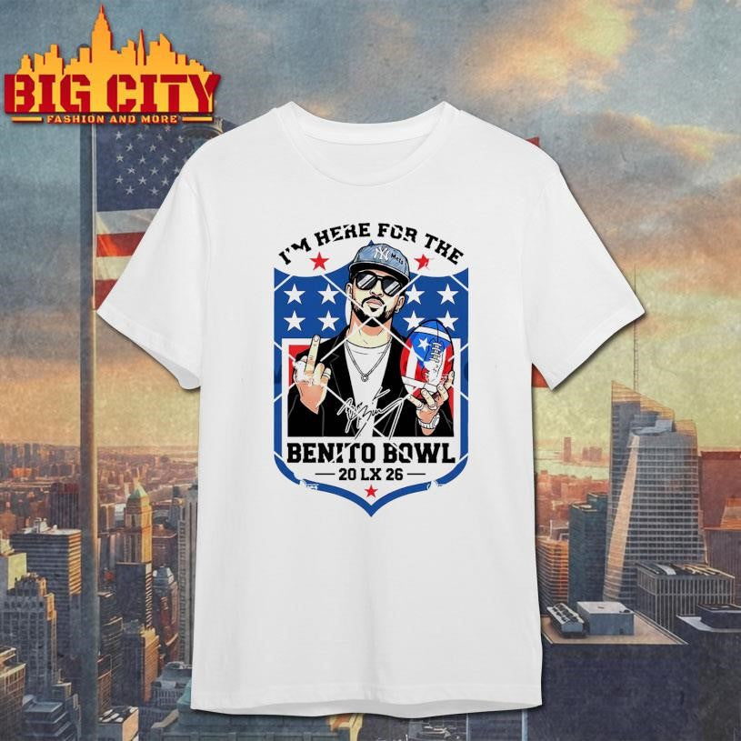 Bad Bunny Middle Finger I'm Just Here For The Benito - Adult & Kids T-Shirts, Sweatshirts & Hoodies apparel design preview 1