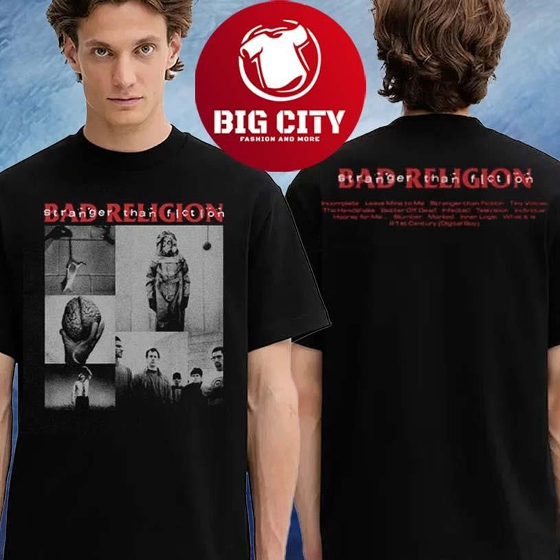 Bad Religion Stranger Than Fiction Tour 2026 Merch - Adult & Kids T-Shirts, Sweatshirts & Hoodies apparel design preview 1