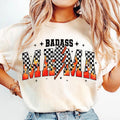 Badass Mama Retro Checkered Motherhood Mom Life - Adult & Kids T-Shirts, Sweatshirts & Hoodies apparel design preview 1