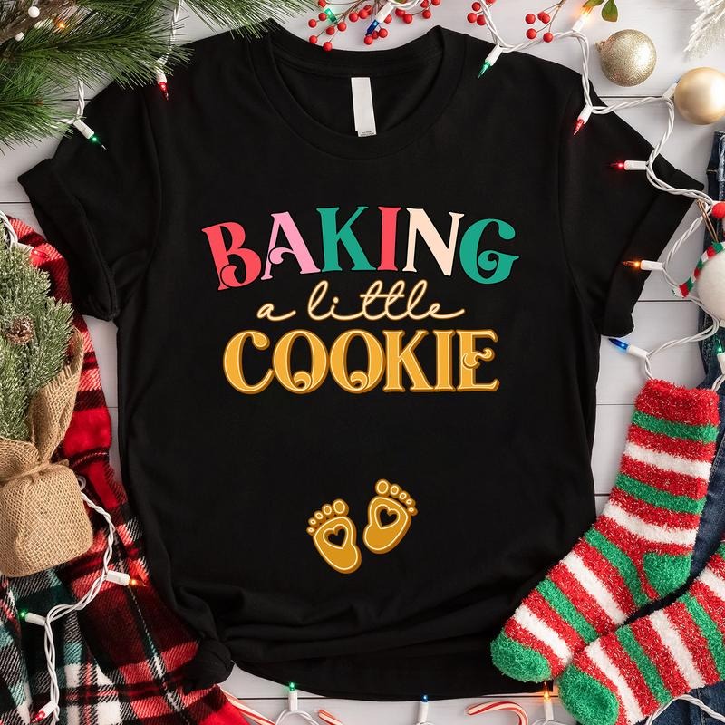 Baking Little Cookie Pregnancy Announcement Pregnant - Adult & Kids T-Shirts, Sweatshirts & Hoodies apparel design preview 1