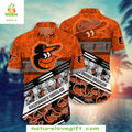Baltimore Orioles Hawaiian Floral Stripe MLB Baseball - Adult & Kids T-Shirts, Sweatshirts & Hoodies apparel design preview 1