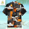 Baltimore Orioles Hawaiian Black Orange Geometric MLB - Adult & Kids T-Shirts, Sweatshirts & Hoodies apparel design preview 1