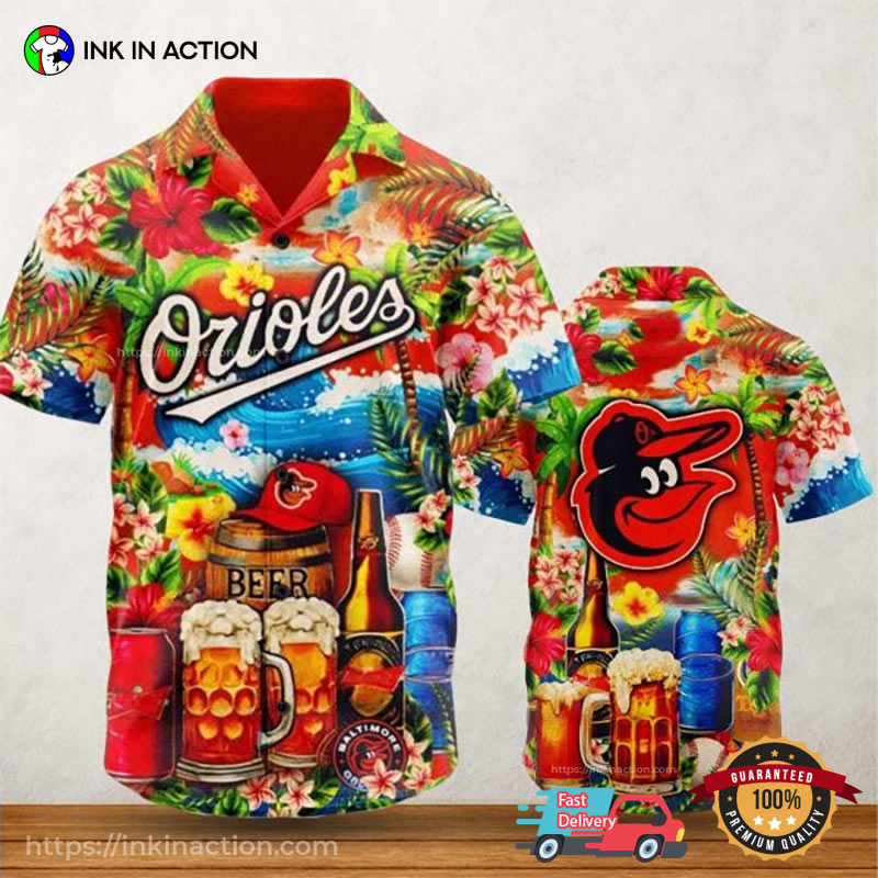 Baltimore Orioles Summer Hawaiian - Adult & Kids T-Shirts, Sweatshirts & Hoodies apparel design preview 1