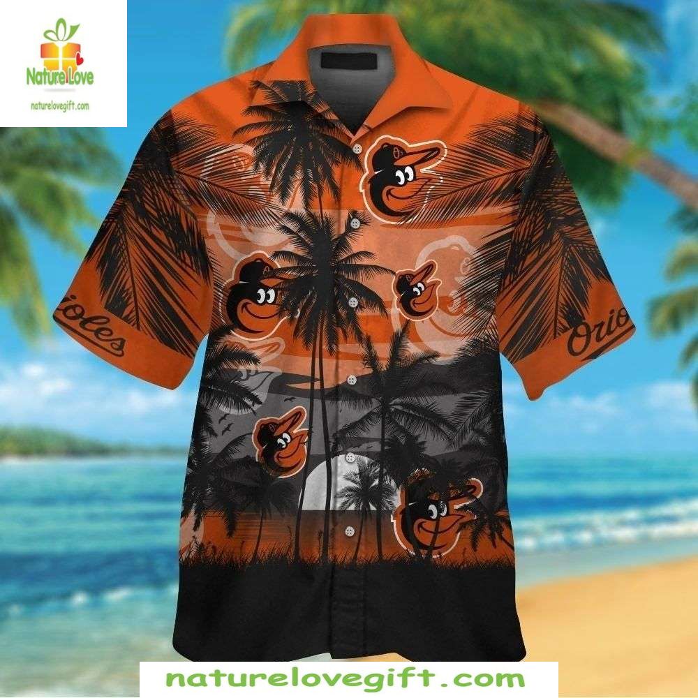 Baltimore Orioles Hawaiian MLB Baseball Beach Style - Adult & Kids T-Shirts, Sweatshirts & Hoodies apparel design preview 1