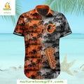 Baltimore Orioles Hawaiian MLB Baseball Sunset Palms - Adult & Kids T-Shirts, Sweatshirts & Hoodies apparel design preview 1