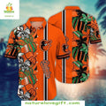 Baltimore Orioles MLB Hawaiian Tropical Flora Striped - Adult & Kids T-Shirts, Sweatshirts & Hoodies apparel design preview 1
