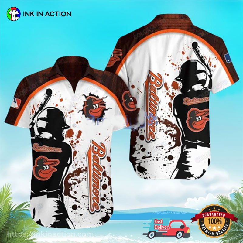 Baltimore Orioles Tropical Hawaiian - Adult & Kids T-Shirts, Sweatshirts & Hoodies apparel design preview 1