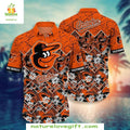 Baltimore Orioles MLB Hawaiian Tropical Hibiscus Palm - Adult & Kids T-Shirts, Sweatshirts & Hoodies apparel design preview 1