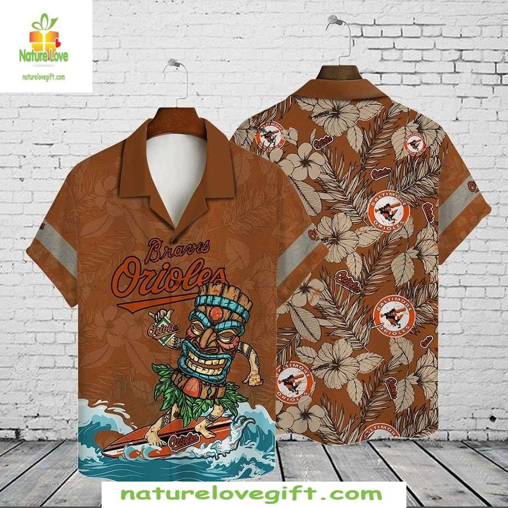 Baltimore Orioles Hawaiian MLB Baseball Tropical - Adult & Kids T-Shirts, Sweatshirts & Hoodies apparel design preview 1