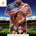 Baltimore Orioles MLB Hawaiian Floral Patriotic Aloha - Adult & Kids T-Shirts, Sweatshirts & Hoodies apparel design preview 1