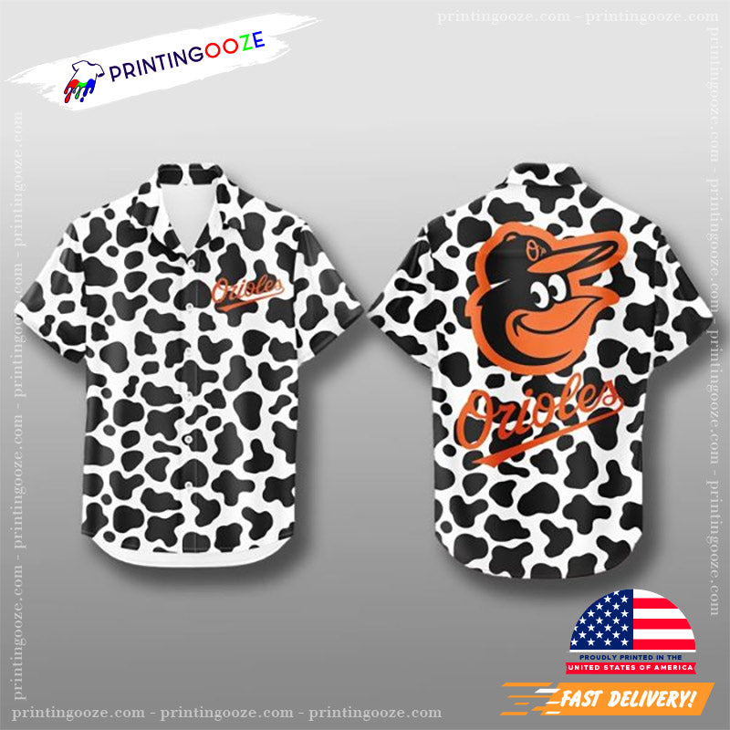 Baltimore Orioles Dairy Cow Motif Hawaiian - Adult & Kids T-Shirts, Sweatshirts & Hoodies apparel design preview 1