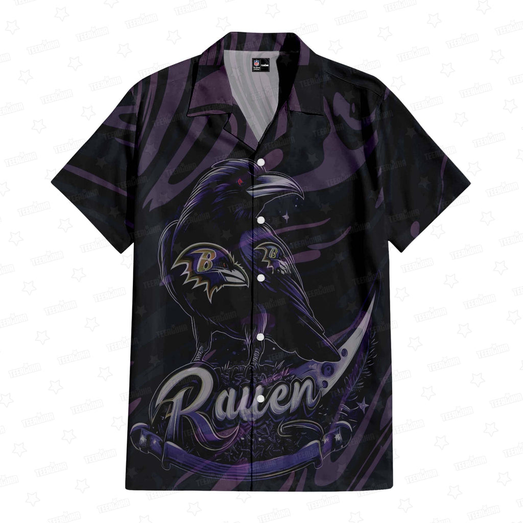 Baltimore Ravens Hawaiian Avian Elegance Design by - Adult & Kids T-Shirts, Sweatshirts & Hoodies apparel design preview 1