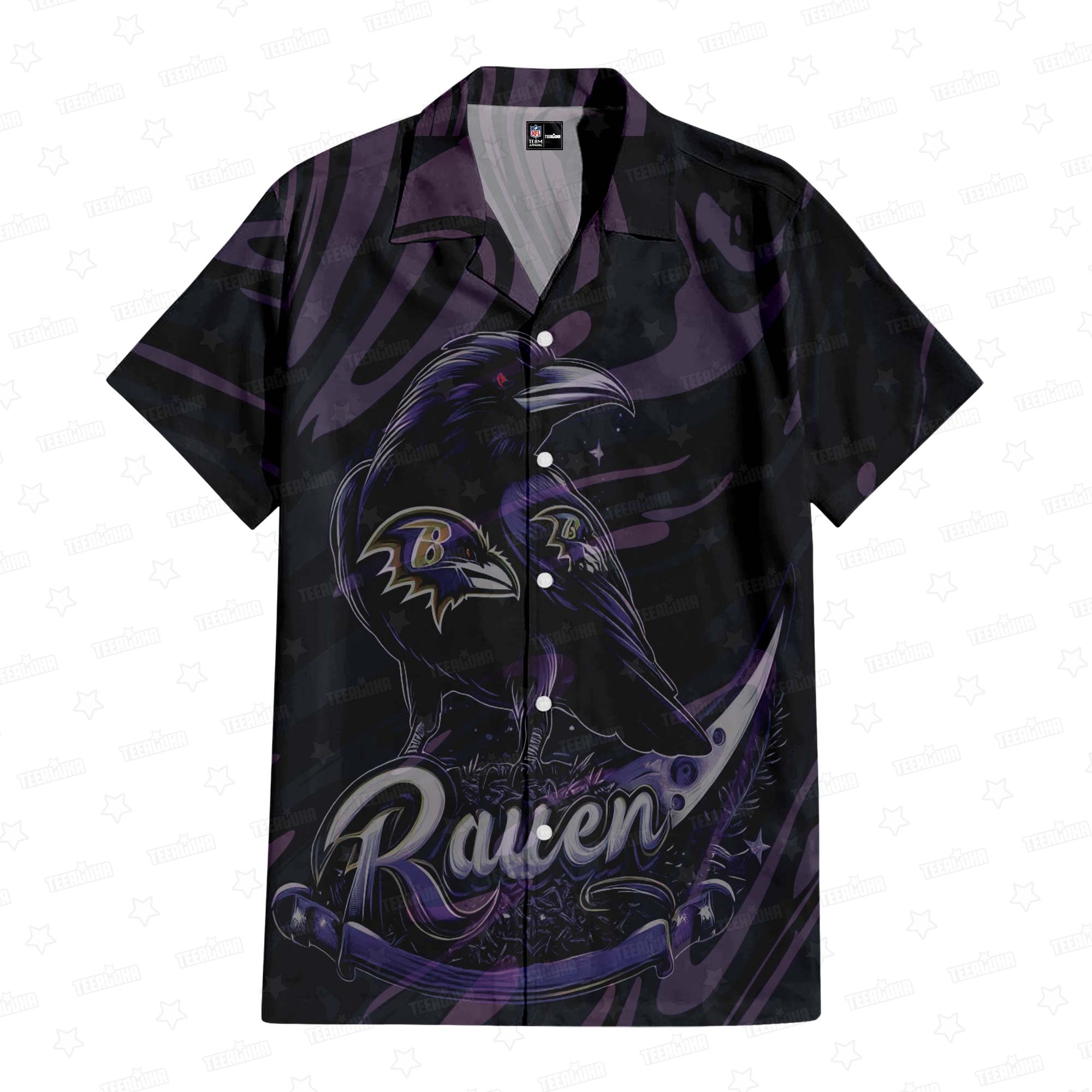 Baltimore Ravens Hawaiian Avian Elegance Design by - Adult & Kids T-Shirts, Sweatshirts & Hoodies apparel design preview 1