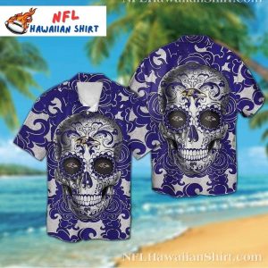 Baltimore Ravens Mystique Skulls Enigmatic Hawaiian - Adult & Kids T-Shirts, Sweatshirts & Hoodies apparel design preview 1