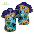 Baltimore Ravens Summer Beach Aloha Hawaiian - Adult & Kids T-Shirts, Sweatshirts & Hoodies apparel design preview 1