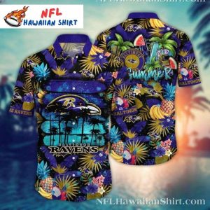 Baltimore Ravens Summer Vibes Aloha Surf And Sun - Adult & Kids T-Shirts, Sweatshirts & Hoodies apparel design preview 1