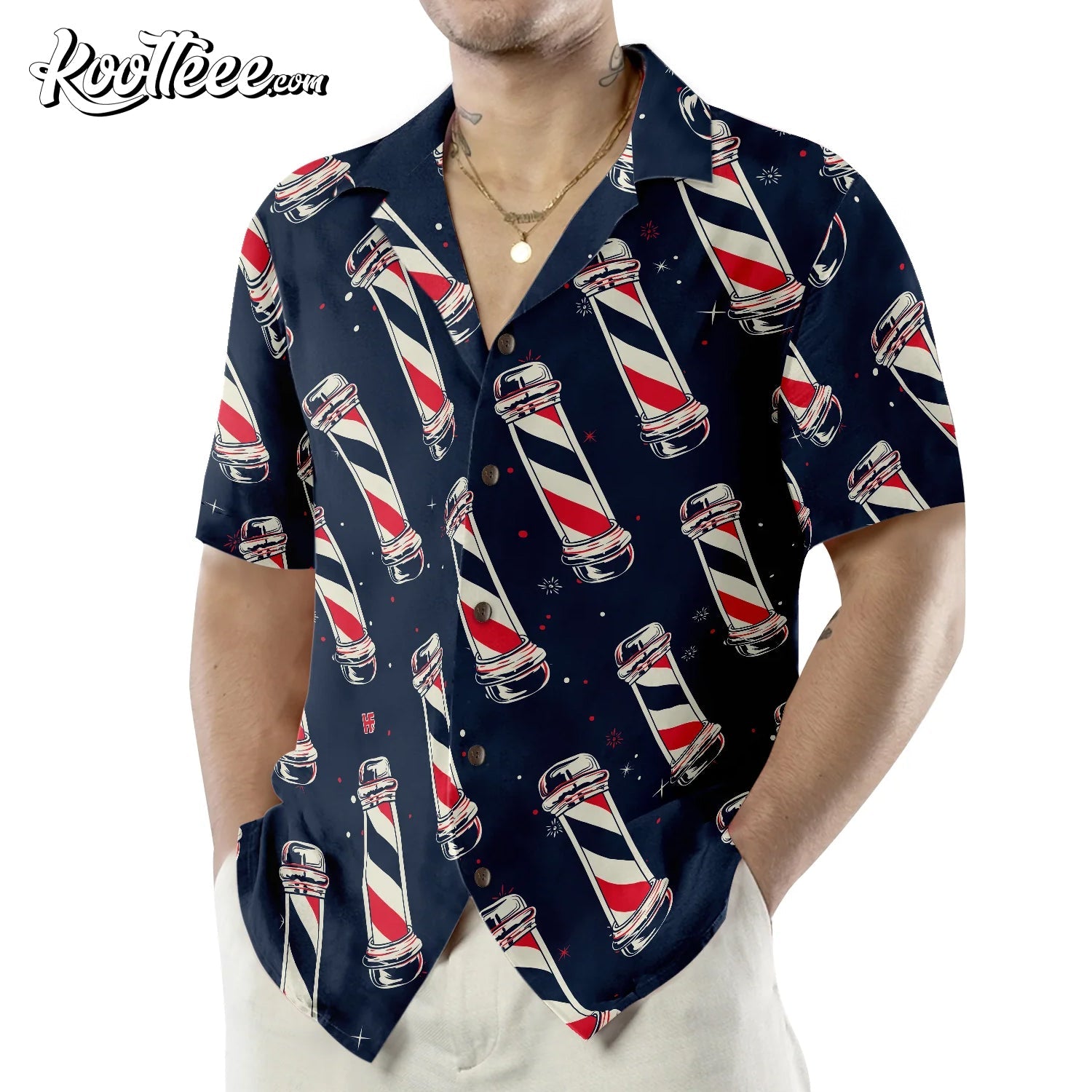 Barber Pole Hawaiian - Adult & Kids T-Shirts, Sweatshirts & Hoodies apparel design preview 1