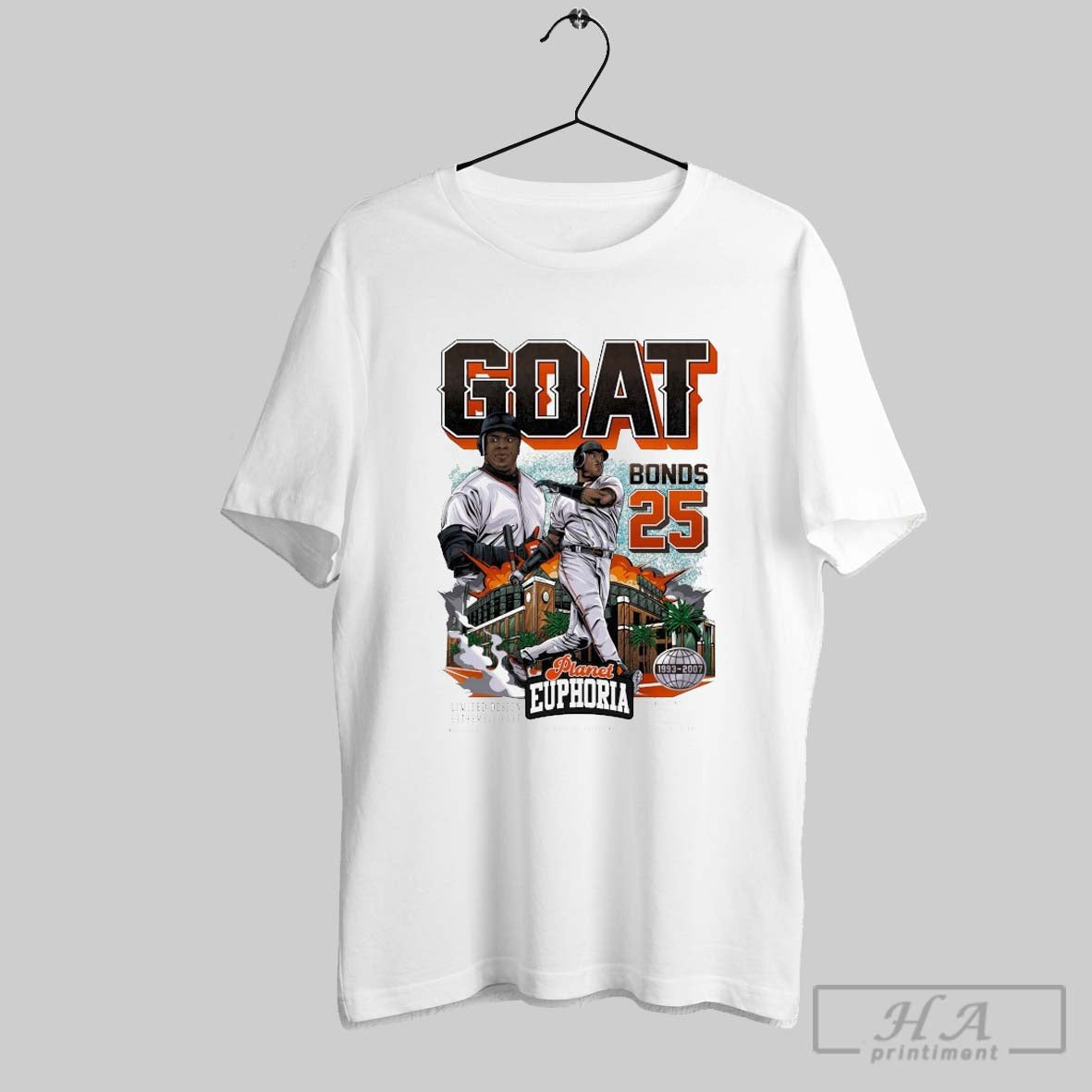 Barry Bonds Goat 1993 2007 Planet Euphoria - Adult & Kids T-Shirts, Sweatshirts & Hoodies apparel design preview 1