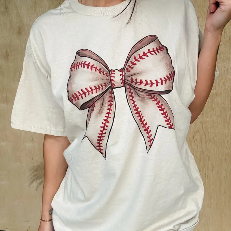 Baseball Bow Top - Adult & Kids T-Shirts, Sweatshirts & Hoodies apparel design preview 1