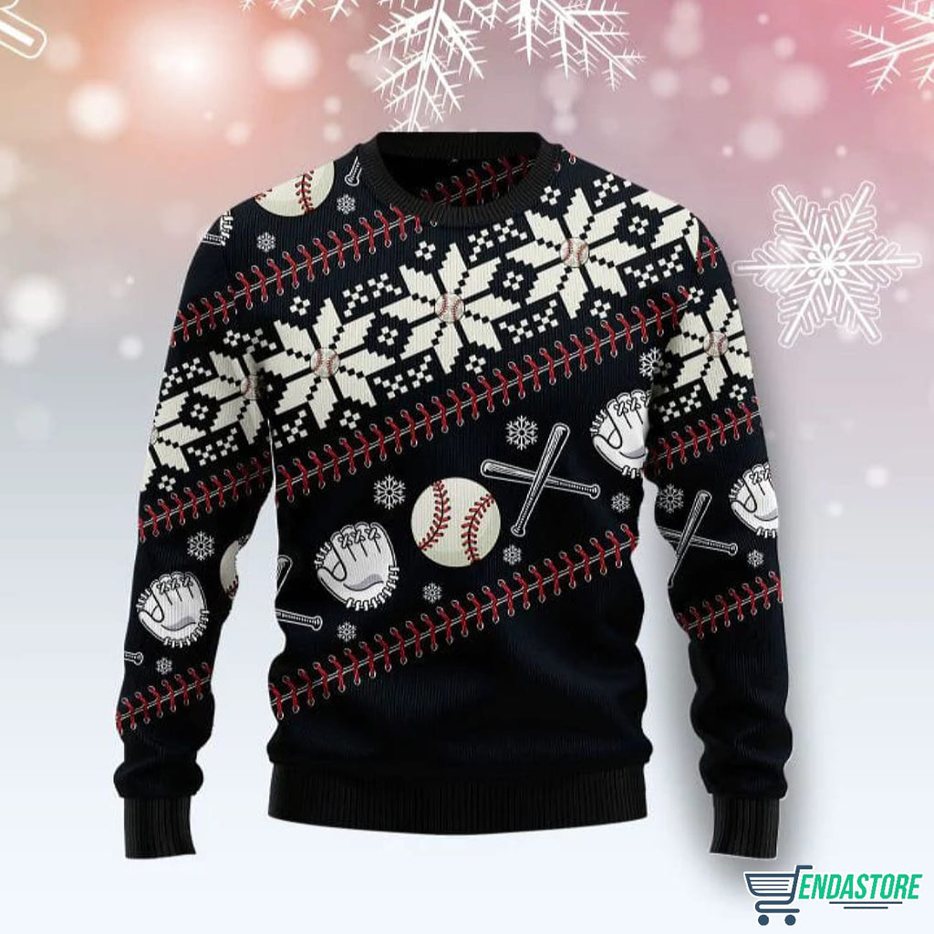 Baseball Christmas 3D Ugly Christmas Sweater - Holiday Gift product image