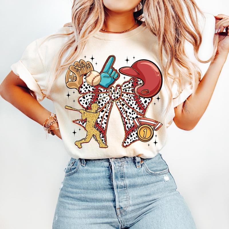 Baseball Coquette Game Day Bow Retro Mama Mom Hey - Adult & Kids T-Shirts, Sweatshirts & Hoodies apparel design preview 1