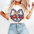 Baseball Game Day Coquette Retro Checkered Bow Mama - Adult & Kids T-Shirts, Sweatshirts & Hoodies apparel design preview 1