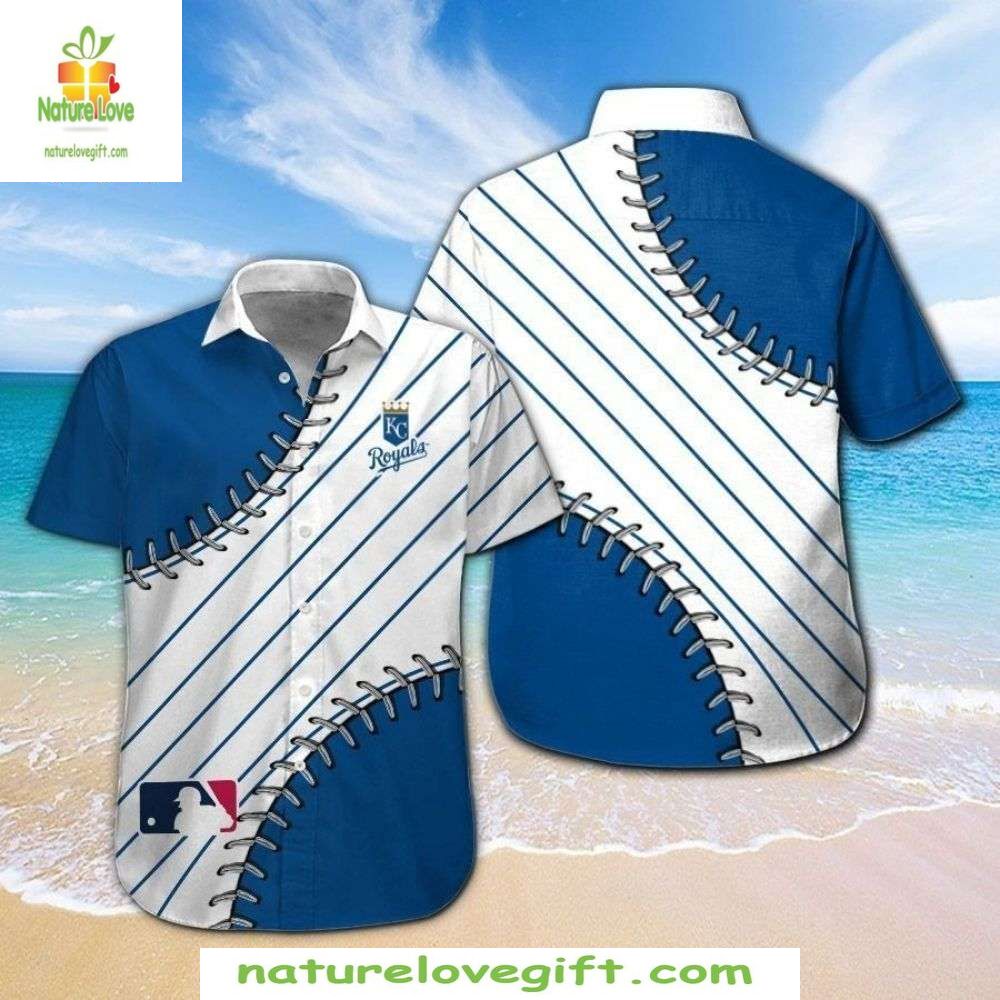 Kansas City Royals Hawaiian Baseball Laces MLB - Adult & Kids T-Shirts, Sweatshirts & Hoodies apparel design preview 1