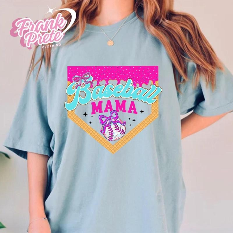 Baseball Mama Ice Cream Drip Basebaall Game Day Mom - Adult & Kids T-Shirts, Sweatshirts & Hoodies apparel design preview 1