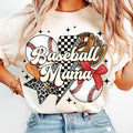 Baseball Mama Coquette Mom Retro Game Day Bow Sports - Adult & Kids T-Shirts, Sweatshirts & Hoodies apparel design preview 1