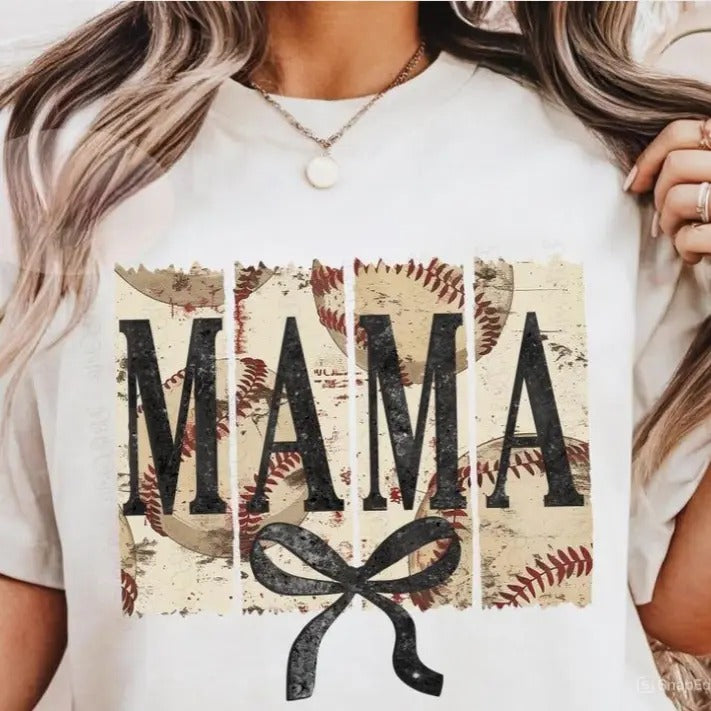 Baseball Mama Vintage Mom Cotton Perfect Boyfriend - Adult & Kids T-Shirts, Sweatshirts & Hoodies apparel design preview 1
