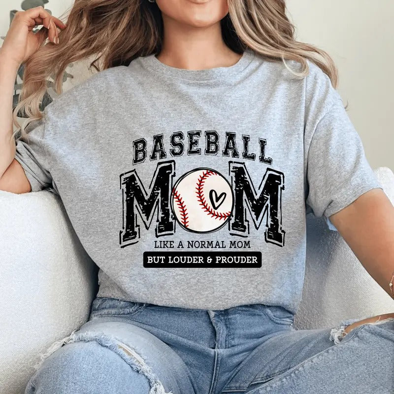 Baseball Mom Casual Everyday Like Normal But Louder - Adult & Kids T-Shirts, Sweatshirts & Hoodies apparel design preview 1