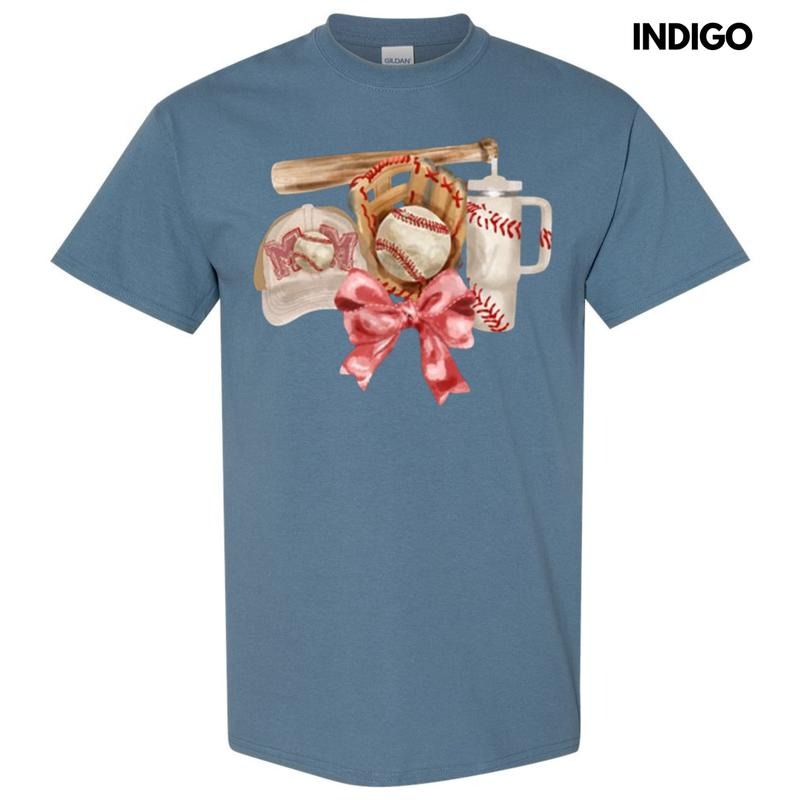 Baseball Mom Coquette Gildan Short Sleeve - Adult & Kids T-Shirts, Sweatshirts & Hoodies apparel design preview 1
