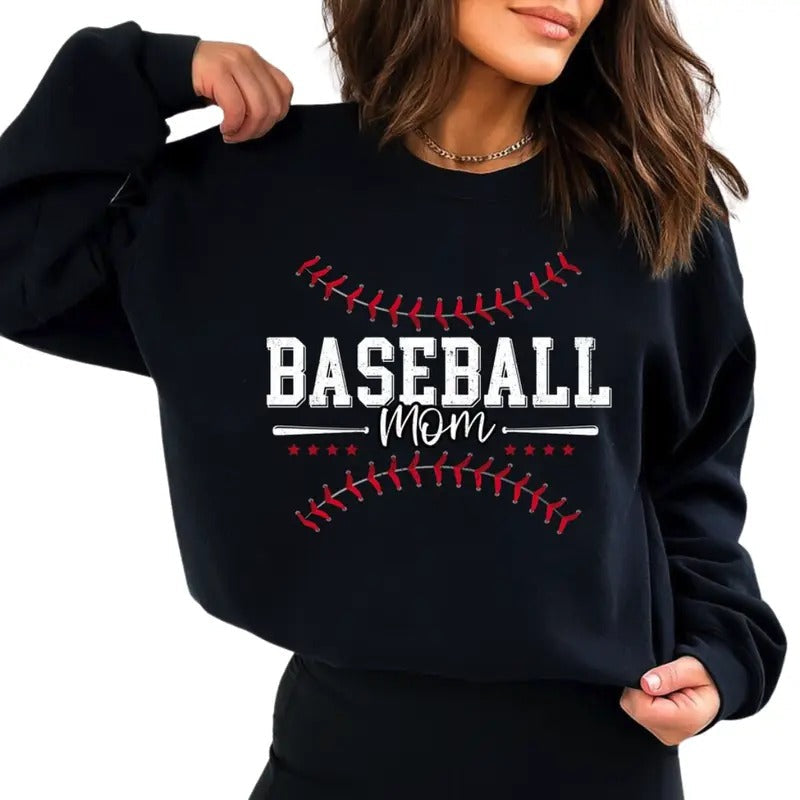Baseball Mom Vintage Sports Sweat Family - Adult & Kids T-Shirts, Sweatshirts & Hoodies apparel design preview 1
