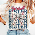 Baseball Sister Coquette Bow Game Day Sports Retro - Adult & Kids T-Shirts, Sweatshirts & Hoodies apparel design preview 1