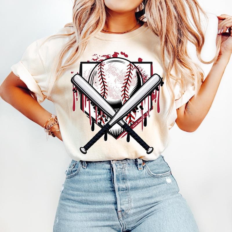 Baseball Game Day Drip Mama Tis Season Cotton Fabric - Adult & Kids T-Shirts, Sweatshirts & Hoodies apparel design preview 1