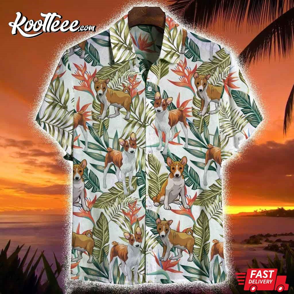 Basenji Dog Lover Tropical Hawaiian - Adult & Kids T-Shirts, Sweatshirts & Hoodies apparel design preview 1