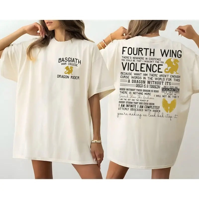 Basgiath War College 2 Sided Dragon Rider Fantasy - Adult & Kids T-Shirts, Sweatshirts & Hoodies apparel design preview 1