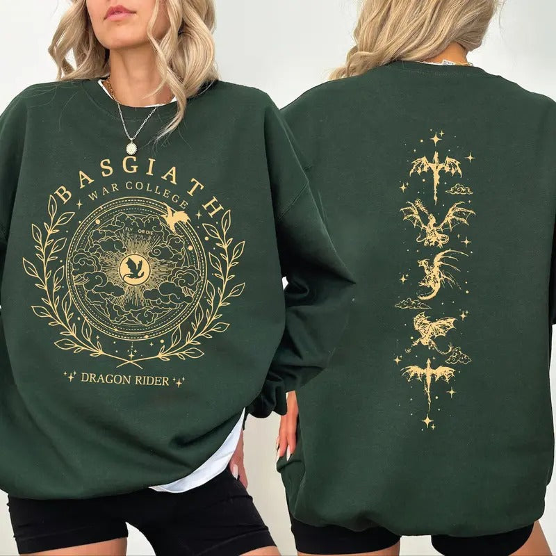 Basgiath War College 2 Sided Fourth Wing Book Lover - Adult & Kids T-Shirts, Sweatshirts & Hoodies apparel design preview 1
