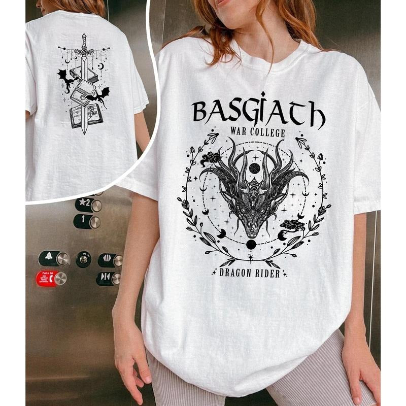 Basgiath War College Fourth Wing Dragon Reader - Adult & Kids T-Shirts, Sweatshirts & Hoodies apparel design preview 1