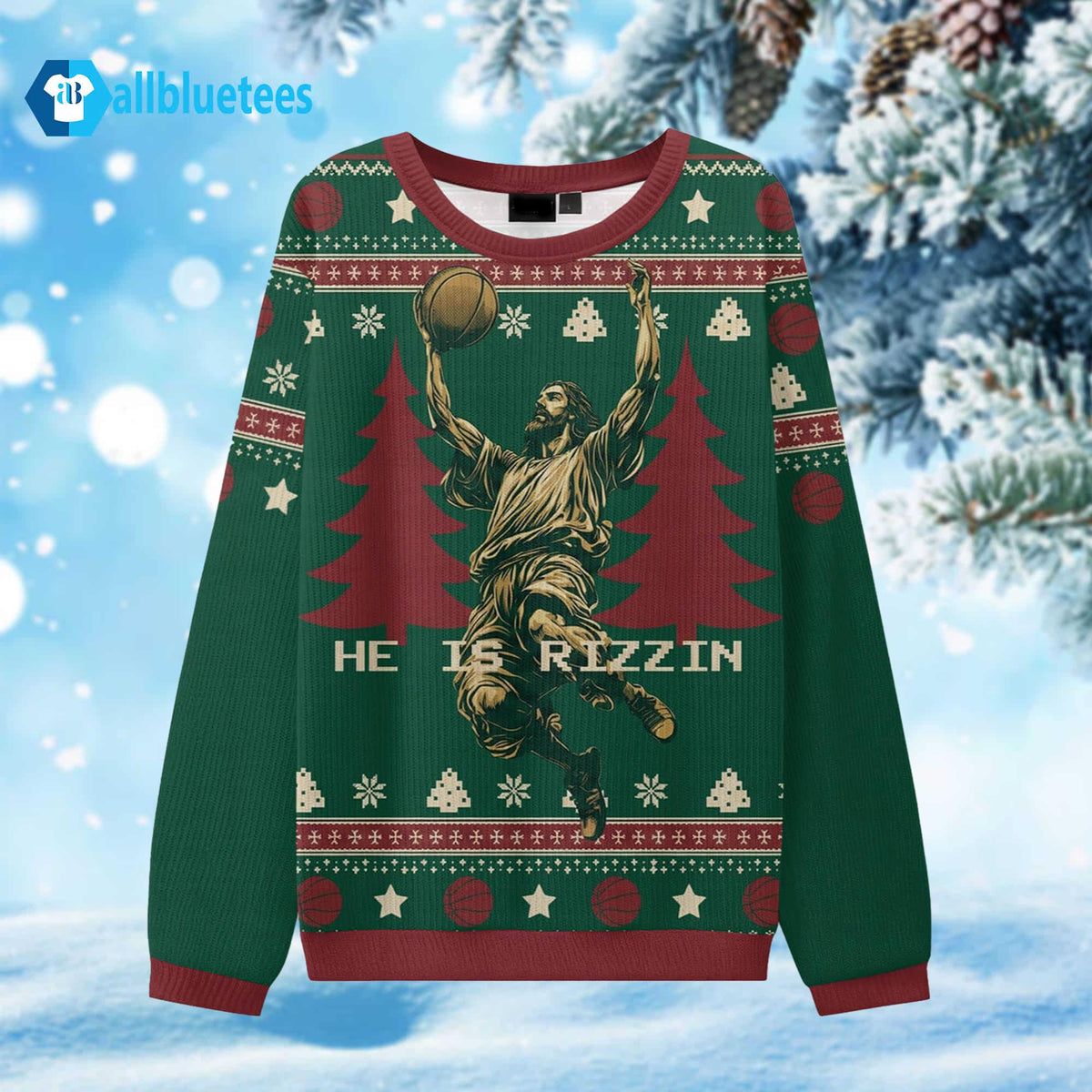 Basketball He Is Rizzin Ugly Christmas Sweater - Holiday Gift product image