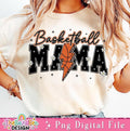 Basketball Varsity Lightning Retro Mama - Adult & Kids T-Shirts, Sweatshirts & Hoodies apparel design preview 1