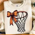 Basketball Game Day Coquette Bow Mom Retro - Adult & Kids T-Shirts, Sweatshirts & Hoodies apparel design preview 1