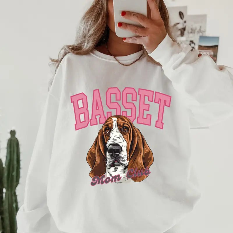 Basset Hound Mom Club Relaxed Fit Printed USA - Adult & Kids T-Shirts, Sweatshirts & Hoodies apparel design preview 1