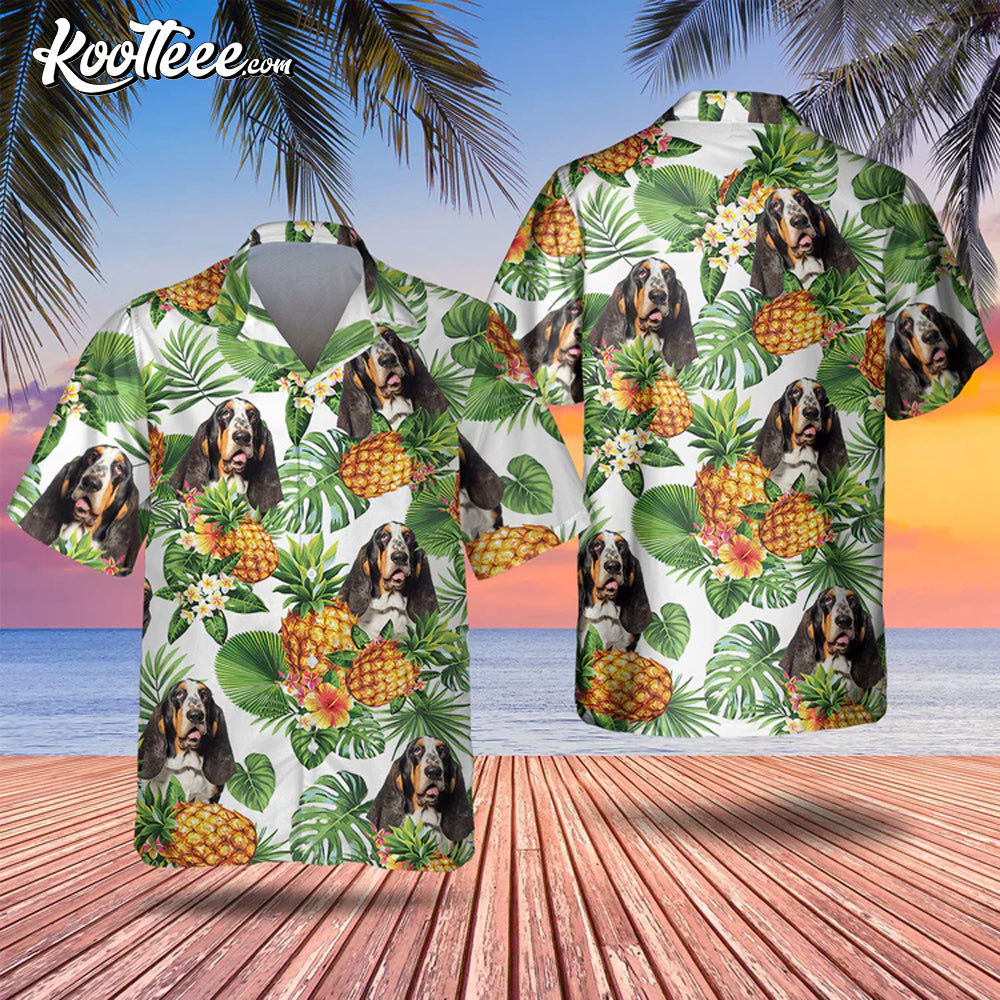 Basset Hound Tropical Pattern Hawaiian - Adult & Kids T-Shirts, Sweatshirts & Hoodies apparel design preview 1