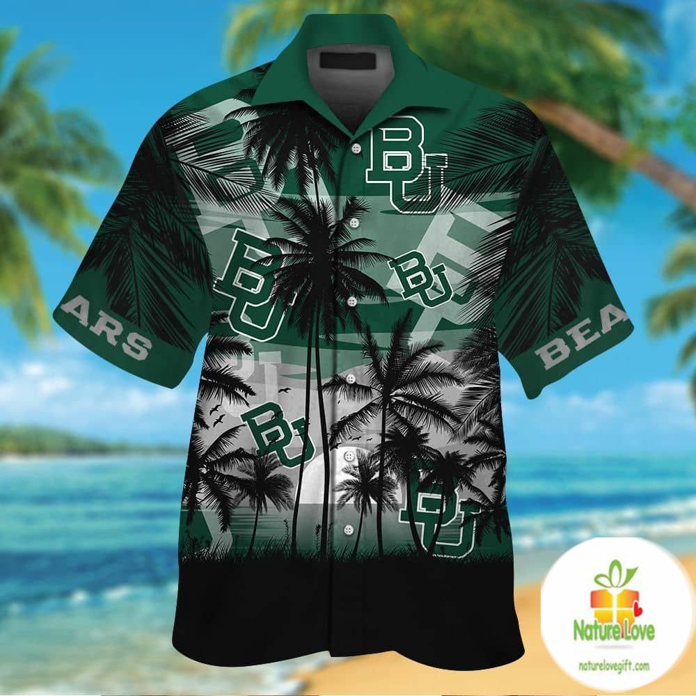 Baylor Bears Hawaiian Short Sleeve Button Up Tropical - Adult & Kids T-Shirts, Sweatshirts & Hoodies apparel design preview 1