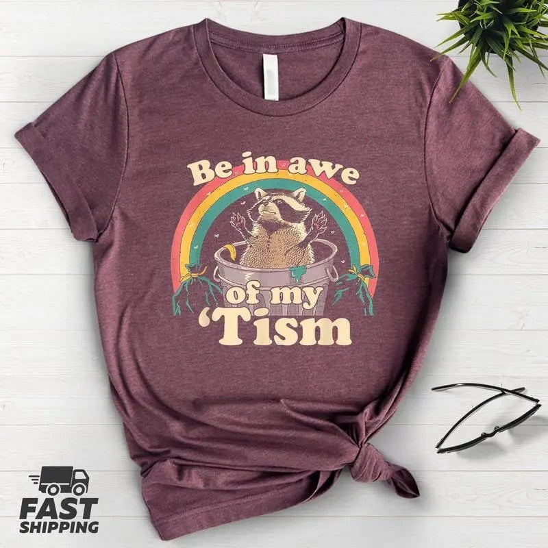 Be Awe My 'Tism Funny Autism Meme Autistic Opossum - Adult & Kids T-Shirts, Sweatshirts & Hoodies apparel design preview 1